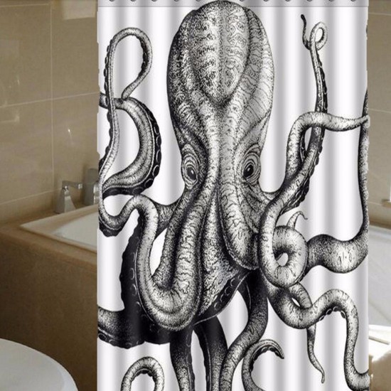 Octopus Bathroom Waterproof Shower Curtain Polyester Fabric Bathroom Curtain