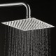 12 Inch 2mm Thin Pressurized Rotatable Rainfall Shower Head Square Stainless Steel Top Spray Head