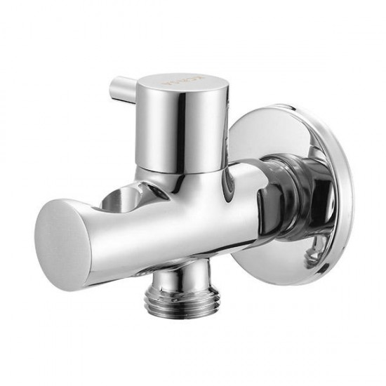 KCASA Bathroom Brass Double Way Angle Valve Water Knockout Trap with Shower Head Bidet Holder