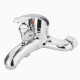 Chrome Bathroom Mixer Faucet Tap Bathtub Shower Head Hot Cold Mixing Vavle Knob Spout Wall Mount