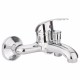 Chrome Bathroom Mixer Faucet Tap Bathtub Shower Head Hot Cold Mixing Vavle Knob Spout Wall Mount