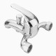 Chrome Bathroom Mixer Faucet Tap Bathtub Shower Head Hot Cold Mixing Vavle Knob Spout Wall Mount