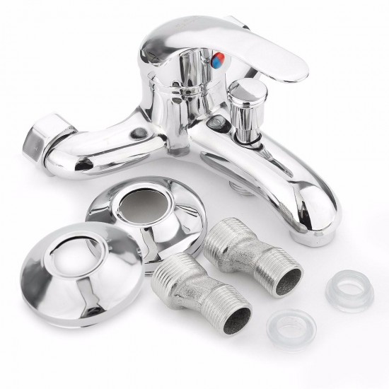 Chrome Bathroom Mixer Faucet Tap Bathtub Shower Head Hot Cold Mixing Vavle Knob Spout Wall Mount Chrome Bathroom Mixer Faucet Tap Bathtub Shower Head Hot Cold Mixing Vavle Knob Spout Wall Mount