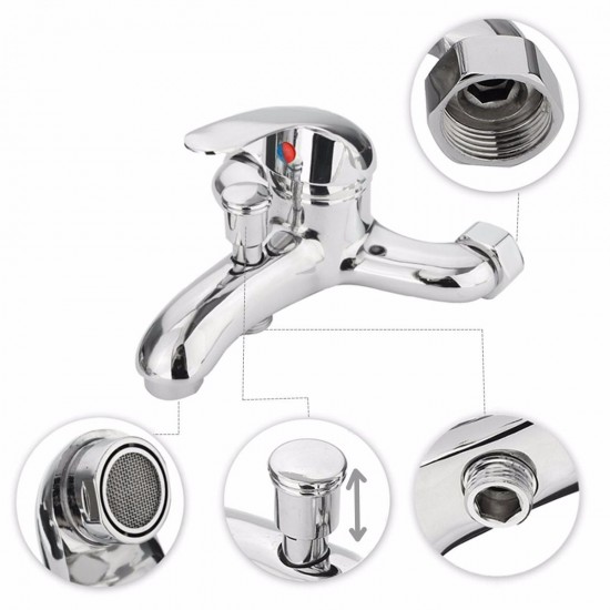 Chrome Bathroom Mixer Faucet Tap Bathtub Shower Head Hot Cold Mixing Vavle Knob Spout Wall Mount Chrome Bathroom Mixer Faucet Tap Bathtub Shower Head Hot Cold Mixing Vavle Knob Spout Wall Mount