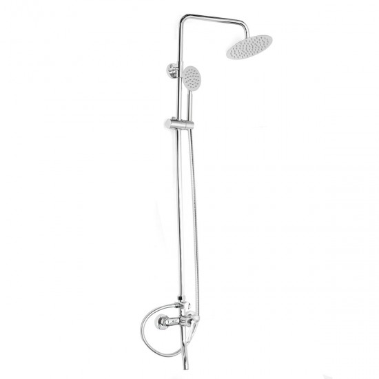 Chrome Brass Shower Head Set Supercharged Hot Cold Shower Faucet with Hand Shower Tub Mixer Tap Chrome Brass Shower Head Set Supercharged Hot Cold Shower Faucet with Hand Shower Tub Mixer Tap