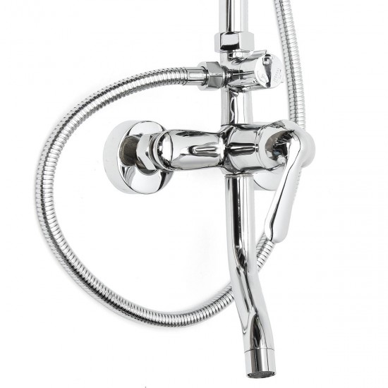 Chrome Brass Shower Head Set Supercharged Hot Cold Shower Faucet with Hand Shower Tub Mixer Tap Chrome Brass Shower Head Set Supercharged Hot Cold Shower Faucet with Hand Shower Tub Mixer Tap