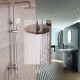 Chrome Brass Shower Head Set Supercharged Hot Cold Shower Faucet with Hand Shower Tub Mixer Tap Chrome Brass Shower Head Set Supercharged Hot Cold Shower Faucet with Hand Shower Tub Mixer Tap