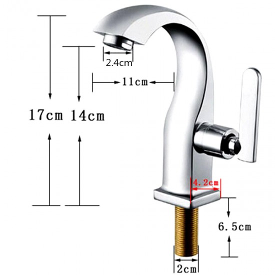 Chrome Finish Single Lever Home Bathroom Basin Faucet Spout Sink Cold Water Tap Chrome Finish Single Lever Home Bathroom Basin Faucet Spout Sink Cold Water Tap