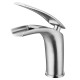 Copper Waterfall Faucet Sliver Bathroom Single Handle Faucet Vanity Sink Basin Mixer Tap