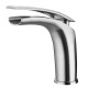 Copper Waterfall Faucet Sliver Bathroom Single Handle Faucet Vanity Sink Basin Mixer Tap