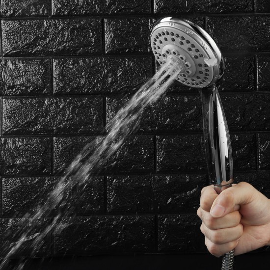 Adjustable Shower Head Bathroom Handheld Five Shower Modes Showerhead Wall Mounted