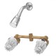 Bathroom Basin Shower Mixer Tap Double Handle Brass Bath Tub Shower Head Faucet Spout