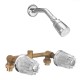 Bathroom Basin Shower Mixer Tap Double Handle Brass Bath Tub Shower Head Faucet Spout