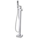 Chrome Floor Mounted Free Standing Bathtub Faucet Shower Filler Tub Mixer Tap