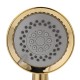 Gold 3 Function Shower Head 1.5 Metre Hose With Water Saving Bracket