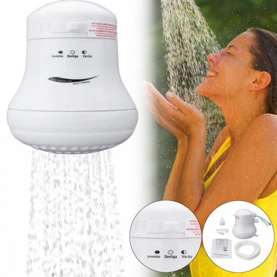 110V/220V-240V 0.8 Inch Electric Shower Head Instant Water Heater 5.7ft Hose