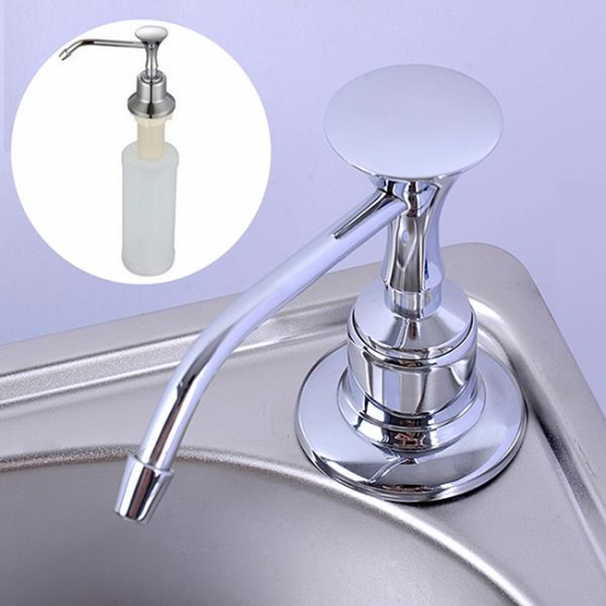 220ml White Kitchen Chrome Liquid Soap Dispenser Bathroom Sink Pump Bottles