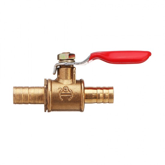 8/10mm Hose Barb Inline Brass Shutoff Mini Ball Valve Pipe Fitting 180° Handle Water Gas Fuel Line