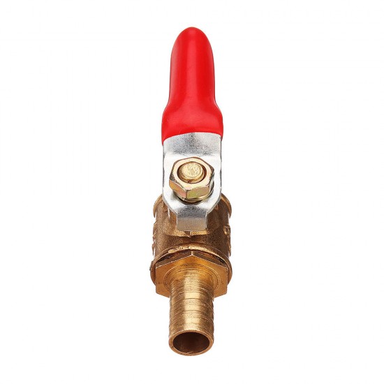 8/10mm Hose Barb Inline Brass Shutoff Mini Ball Valve Pipe Fitting 180° Handle Water Gas Fuel Line