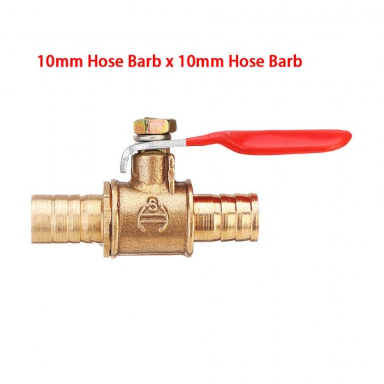 8/10mm Hose Barb Inline Brass Shutoff Mini Ball Valve Pipe Fitting 180° Handle Water Gas Fuel Line 8/10mm Hose Barb Inline Brass Shutoff Mini Ball Valve Pipe Fitting 180° Handle Water Gas Fuel Line
