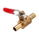 8/10mm Hose Barb Inline Brass Shutoff Mini Ball Valve Pipe Fitting 180° Handle Water Gas Fuel Line