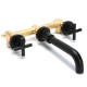 Black Wall Mounted Basin Hot Cold Mixing Faucet Mixer Tap for Bath Bathroom Kitchen Black Wall Mounted Basin Hot Cold Mixing Faucet Mixer Tap for Bath Bathroom Kitchen