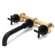 Black Wall Mounted Basin Hot Cold Mixing Faucet Mixer Tap for Bath Bathroom Kitchen Black Wall Mounted Basin Hot Cold Mixing Faucet Mixer Tap for Bath Bathroom Kitchen