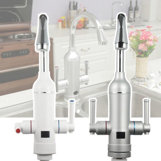 220V 3000W Instant Electric Faucet Tap 360° Rotated Water Heater Hot/Cold Mixer LED Digital Display