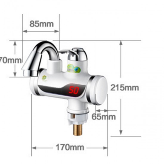 220V Electric Water Heater Faucet Instant Tankless LCD Digital Tap