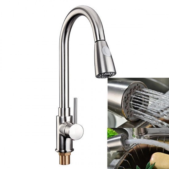 Copper Wire Drawing Pull Faucets Mixer Tap Cold And Heat Sink Kitchen