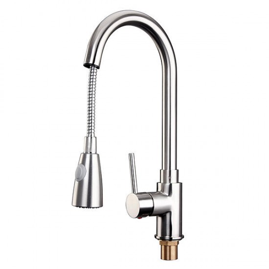 Copper Wire Drawing Pull Faucets Mixer Tap Cold And Heat Sink Kitchen