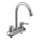 Kitchen Water Tap Dual Handle Faucet 360° Double Spout Sink Basin Mixer Bathroom