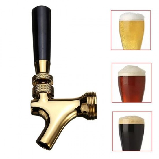 Gold Draft Beer Faucet Brass Beer Tap Faucet Draft Beer Shank 100*62mm