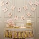 1 SET Paper Happy Birthday Party Bunting Banner Letter Hanging Pastel Pink String Flags Party Decorations