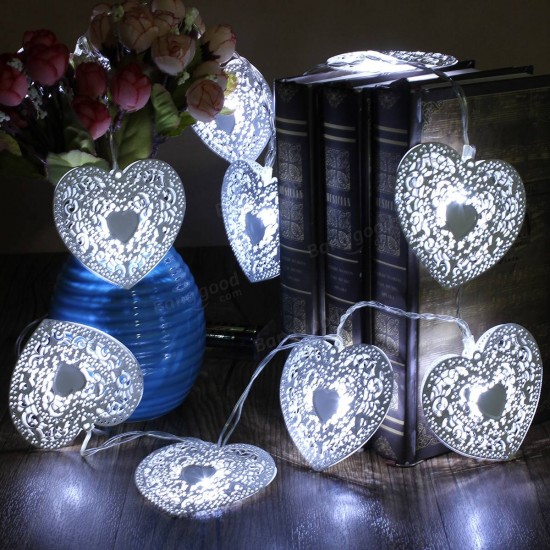 10 LED Christmas Love Heart String Light Home Shop Decor