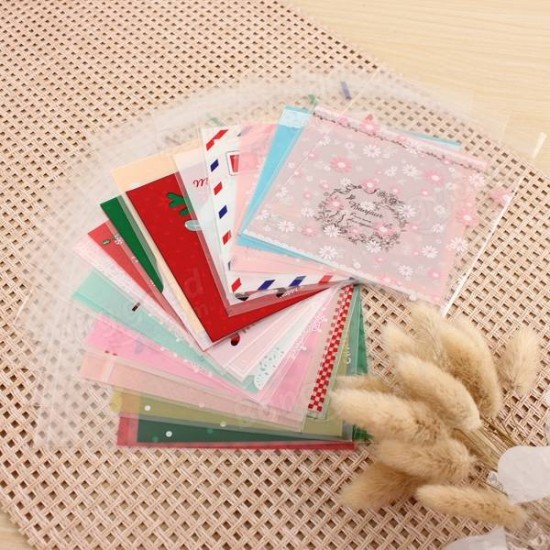 100PCS Christmas Cookie Candy Bags Gift Packaging Bag