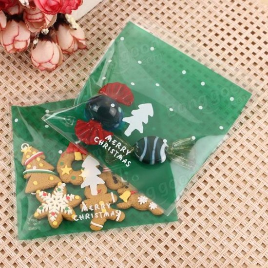 100PCS Christmas Cookie Candy Bags Gift Packaging Bag