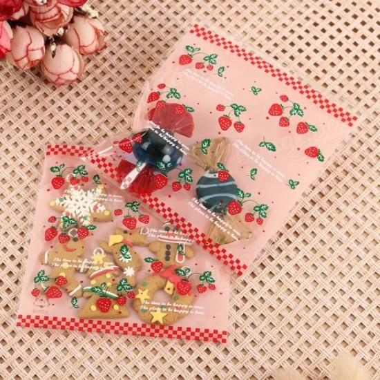 100PCS Christmas Cookie Candy Bags Gift Packaging Bag