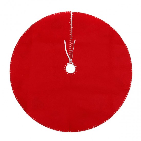 100cm Red Christmas Tree Skirt Carpet Party Gift Decor Pad Ornaments Round Mat