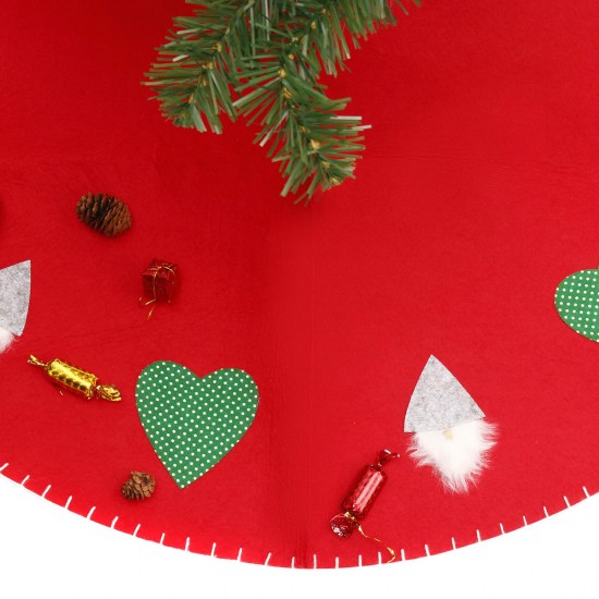 100cm Red Christmas Tree Skirt Carpet Party Gift Decor Pad Ornaments Round Mat