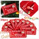 10pcs Christmas Santa Wishing Letter Envelopes Red Felt Embroidered Christmas Tree Decor