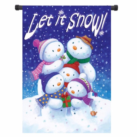 12.5" x 18" Christmas Snow Winter Welcome House Garden Flag Yard Banner Decorations