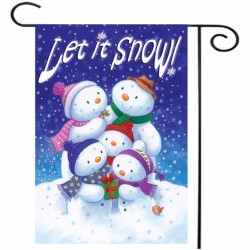 12.5" x 18" Christmas Snow Winter Welcome House Garden Flag Yard Banner Decorations