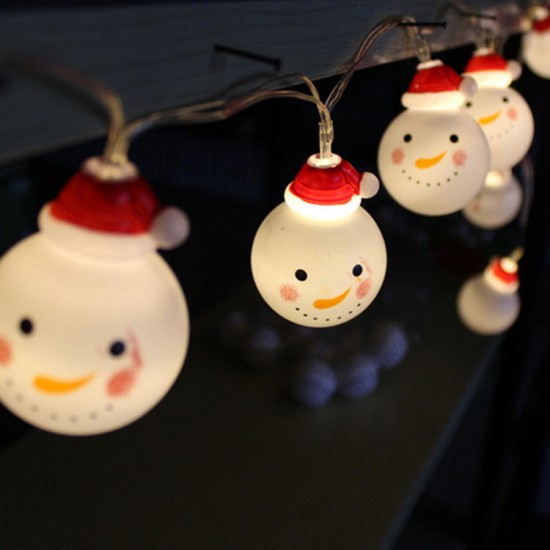1.2M 10 LED Fairy String Lights Lovely Snowman Battery Operated Decoration for Christmas Garland