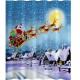 180x180cm Christmas Santa Claus Reindeer Bathroom Shower Curtains With 12 Hooks