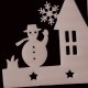 2 Pieces Small House Window Decals Christmas Tree Ornament  Snowman Sticker Decoration