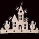 2 Pieces Small House Window Decals Christmas Tree Ornament  Snowman Sticker Decoration