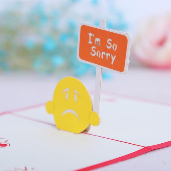3D Pop Up I'm so sorry Greeting Apologize Card Christmas Gifts Party Greeting Card