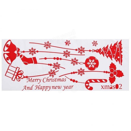 Christmas Window Sticker Decor Windbell Gift Christmas Tree Removable Wall Sticker