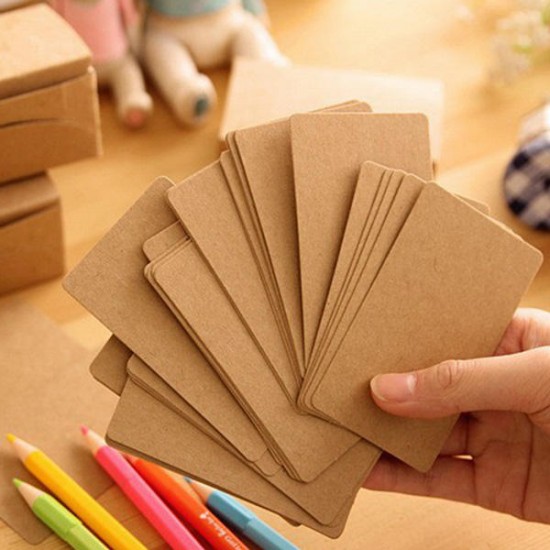 100pcs Brown Vintage DIY Bookmark Cardboard Tags Message Card Wedding Party Gift Tags